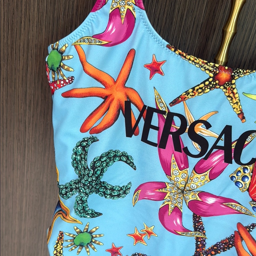 Versace BAROCCO JOCKSTRAP Trésor de la Mer Print One-Piece Swimsuit - Picture 10 of 16